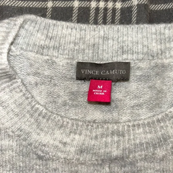 Vince Camuto Cream and Brown Crewneck Sweater - Picture 2 of 2